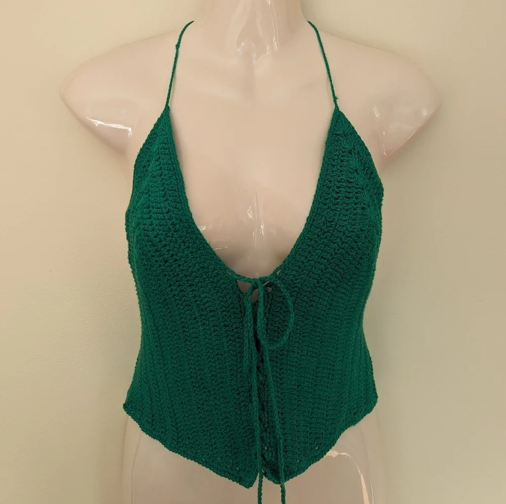 Bardot Green lia knit top medium - Picture 7 of 15